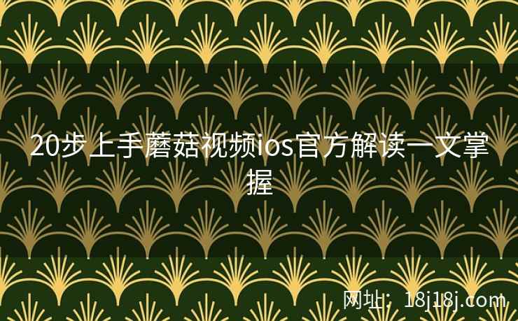 20步上手蘑菇视频ios官方解读一文掌握